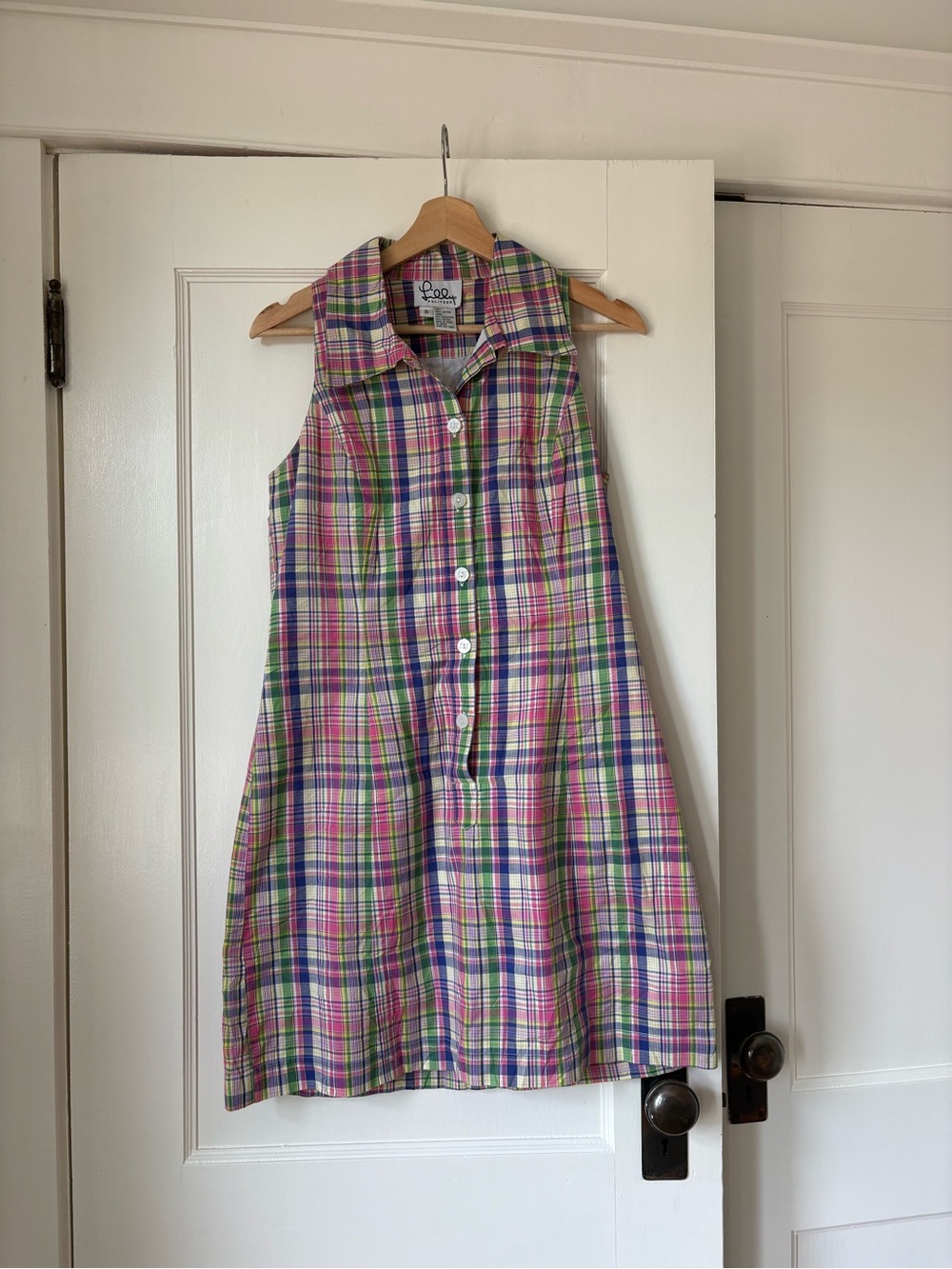 Vintage Lilly Pulitzer Multicolor Plaid Collared Dress